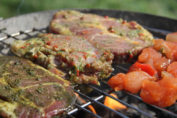 rohes Grillfleisch