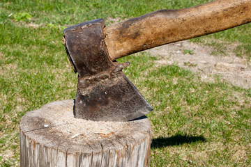Axe In Log