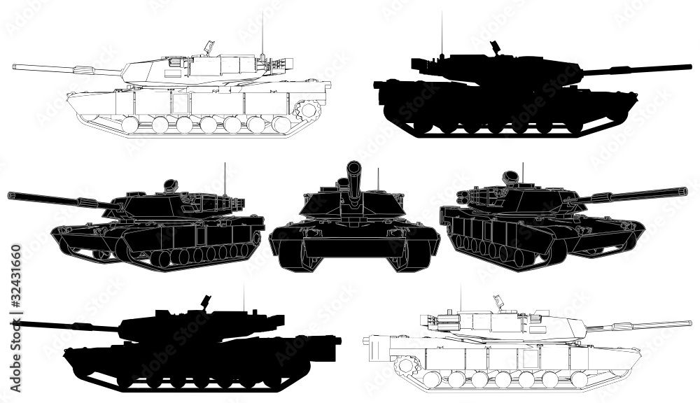 Wall mural Military Tank Vector 02