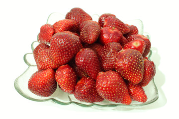 A heap of strawberries in a plate