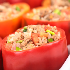 Stuffed red bell pepper