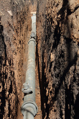 Pipe  trench  pipeline  construction