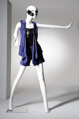 Fashion clothing on mannequin on light background