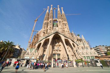 View of Barcelona, Spain.  Basilica and Expiatory Church of the