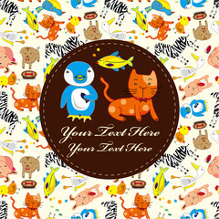 cartoon animal card