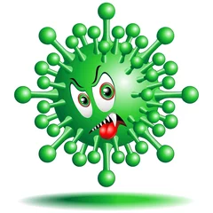 Crédence de cuisine en verre imprimé Créatures Cellula-Vecteur de dessin animé de virus