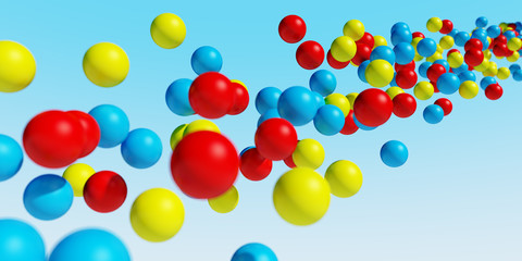 Balles multicolores flottantes dans le ciel 1