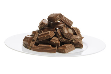 Plate of Chocolate Pieces