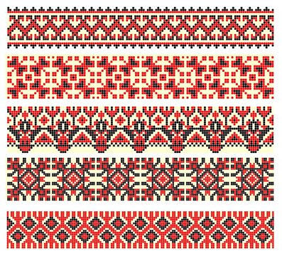 Embroidered Cross-stitch Ethnic Ukraine Pattern