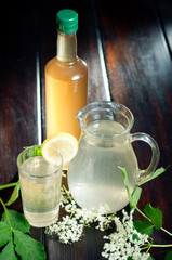 Elderflower juice and syrup