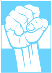 Argenitna fist (colors of the flag of Argentina)