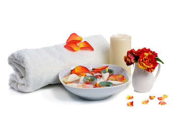 spa with rose petals