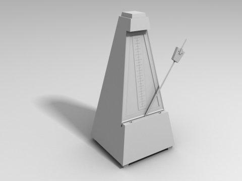 white metronome on a white surface