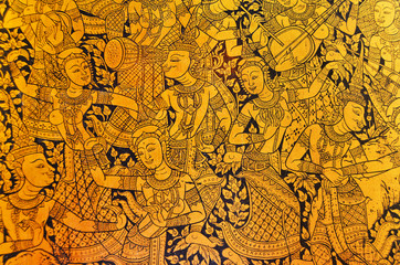 Ancient Thai pattern on wall