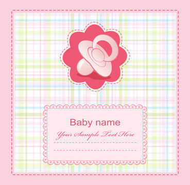 vector pink baby congratulation for girls