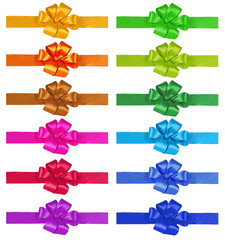 Set of bows on a white background