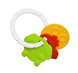 Toys for teething, colorful details on the ring