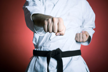 Karate punch training, exercise concept © blas