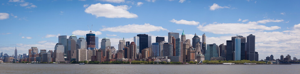Fototapeta na wymiar NEW YORK CITY may 2011. Lower Manhattan at sunset panorama from