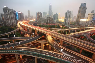 Fotobehang traffic in city at night © zhu difeng