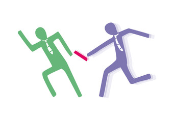 Hommes d'affaires et relais