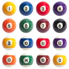 Crédence de cuisine en verre imprimé Sports de balle Isolated Colored Pool Balls