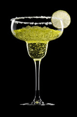 Classic Margarita in front of a black background