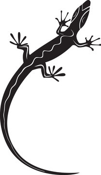 Black decorative lizard silhouette tattoo