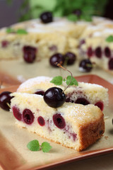 Black cherry sponge cake