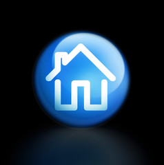 home start haus internet web button glossy dark blue