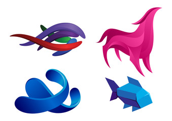 Liquid logo elements