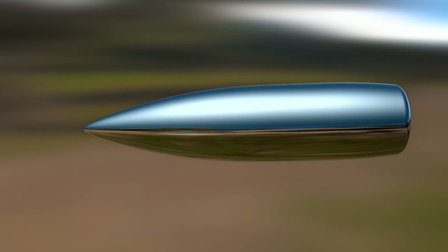 Flying bullet in slow motion