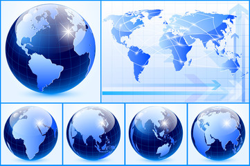 earth set with business card