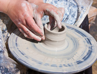 Hands Potter and Wheel