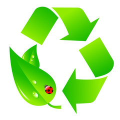 Green recycling logo