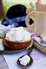 Traditional cheese still life.