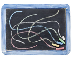 slate blackboard and chalk