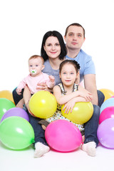 Fototapeta na wymiar Happy family with two children