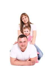 Happy family with the baby