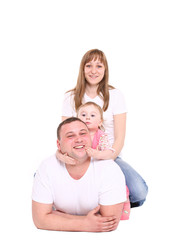 Happy family with the baby