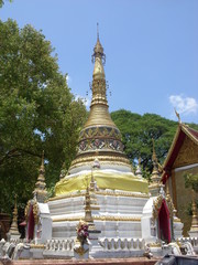 Naklejka premium Chedi of Chaimongkol Buddhist temple, Chiangmai, Thailand