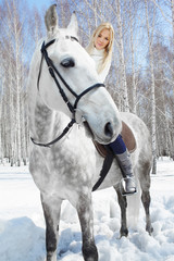 beautiful girl with horse