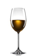 wine in the glass isolated on white
