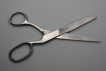 scissors isolated on gray