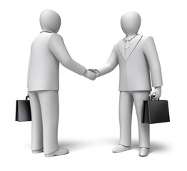 Business people shaking hands. 3D concept