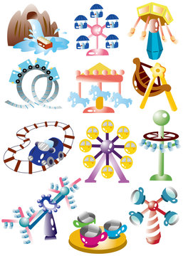 cartoon playground icon set