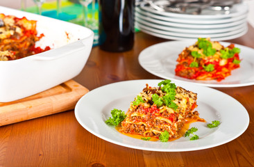 Ready to serve lasagne