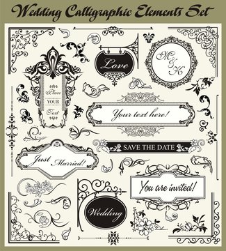 Wedding Ornamental and Calligraphic Designs Set