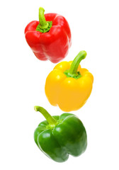 Red, yellow, green - pepper arranged in order of traffic lights.