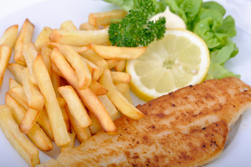 Fisch mit Pommes